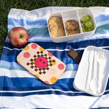 Retro Inspired Pink and Yellow Smiley Face Bento Lunch Box! Free Shipping!!! Great For Gifting! BPA Free!