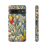 Blue and Yellow Floral Tulips Phone Cases! New!!! Over 40 Phone Sizes To Choose From! Free Shipping!!!