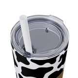 Your So Golden Butterfly Cow Printed Skinny Tumbler with Straw, 20oz! Multiple Colors!