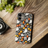 Spider Webs and Candy Corn Little Ghost Halloween Tough Phone Cases! Fall Vibes!