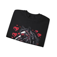 Valentines Day Black Horse Red Hearts Edition Unisex Sweatshirt! Retro! Free Shipping!!!