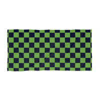 Green and Black Plaid 100 Percent Cotton Backing Beach Towel! Free Shipping!!! Gift to a Friend! Travel in Style!