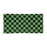 Green and Black Plaid 100 Percent Cotton Backing Beach Towel! Free Shipping!!! Gift to a Friend! Travel in Style!