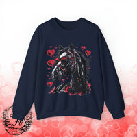 Valentines Day Black Horse Red Hearts Edition Unisex Sweatshirt! Retro! Free Shipping!!!