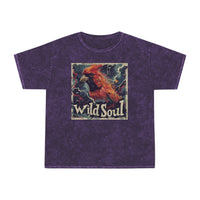 Wild Soul Red Bird Stamp Distressed Unisex Mineral Wash T-Shirt! New Colors! Free Shipping!!!