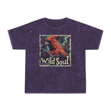 Wild Soul Red Bird Stamp Distressed Unisex Mineral Wash T-Shirt! New Colors! Free Shipping!!!