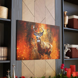 Western Mountain Deer Scenery in Oranges and Browns Canvas Gallery Wraps!