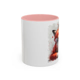 Foxy Lovers Valentines Day Accent Coffee Mug (11, 15oz)! Free Shipping! Microwave and Dishwasher Safe! BPA Free