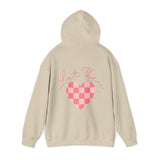 Let Them Plaid Pink Heart Back Designs Unisex Heavy Blend Hooded Sweatshirt! Free Shipping!!!