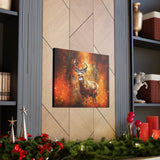 Western Mountain Deer Scenery in Oranges and Browns Canvas Gallery Wraps!