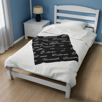 New!!! Custom Name or Quote Velveteen Plush Blanket! Multiple Colors and Fonts Available!