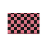 Watermelon Pink Checkered Non Slip Outdoor Rug! Chenille Fabric! Free Shipping!