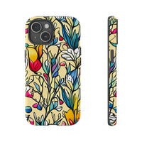 Blue and Yellow Floral Tulips Phone Cases! New!!! Over 40 Phone Sizes To Choose From! Free Shipping!!!