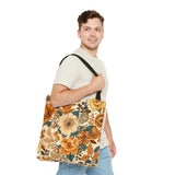 Golden Denim Florals Fall Vibes Tote Bag!