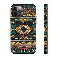 Black Aztec Tough Cases! Cellphone Cases! Multiple Sizes Available! Apple iPhone, Samsung Galaxy, and Google Pixel devices!