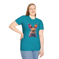 Easter Bunny With Glasses Unisex Graphic Tees! Spring Vibes! All New Heather Colors!!! Free Shipping!!!