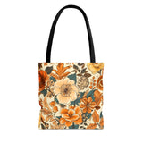 Golden Denim Florals Fall Vibes Tote Bag!