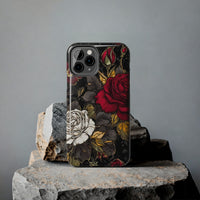 White and Red Roses Gothic Inspired Halloween Tough Phone Cases! Fall Vibes!