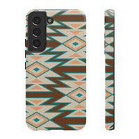 Teal and Brown Aztec Tough Cases! Cellphone Cases! Multiple Sizes Available! Apple iPhone, Samsung Galaxy, and Google Pixel devices!