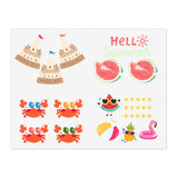 Sand Castle, Watermelon, Crab Summertime Sticker Sheets! Free Shipping!