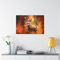 Western Mountain Deer Scenery in Oranges and Browns Canvas Gallery Wraps!