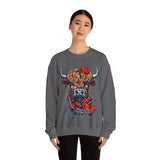 Valentines Day Highlander Cow Love Unisex Sweatshirt! Retro! Plus Sizes Available!