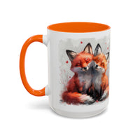 Foxy Lovers Valentines Day Accent Coffee Mug (11, 15oz)! Free Shipping! Microwave and Dishwasher Safe! BPA Free