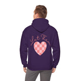 Let Them Plaid Pink Heart Back Designs Unisex Heavy Blend Hooded Sweatshirt! Free Shipping!!!