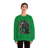 Valentines Day Black Horse Red Hearts Edition Unisex Sweatshirt! Retro! Free Shipping!!!