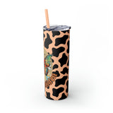 Your So Golden Butterfly Cow Printed Skinny Tumbler with Straw, 20oz! Multiple Colors!