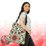 Destiny Print Floral Pink Adjustable Tote Bag with Spacious Zippered Pocket! Check out My Matching Weekender Bag!