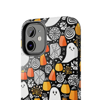 Spider Webs and Candy Corn Little Ghost Halloween Tough Phone Cases! Fall Vibes!