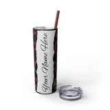 Custom Personalized Cow Printed Skinny Tumbler with Straw, 20oz! Multiple Colors!