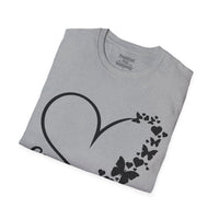 Valentines Day Butterfly Heart Medley Black Edition Unisex Graphic Tee! All New Heather Colors!!! Free Shipping!!!