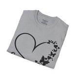 Valentines Day Butterfly Heart Medley Black Edition Unisex Graphic Tee! All New Heather Colors!!! Free Shipping!!!