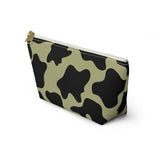 Mauve Green Cow Print Travel Accessory Pouch, Check Out My Matching Weekender Bag! Free Shipping!!!