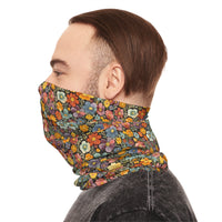 Boho Floral Print Lightweight Neck Gaiter! 4 Sizes Available! Free Shipping! UPF +50! Great For All Outdoor Sports!