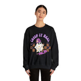 Creep it Real Skate Boarding Retro Ghost Unisex Heavy Blend Crewneck Sweatshirt! Halloween! Fall Vibes!