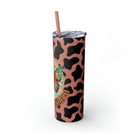 Your So Golden Butterfly Cow Printed Skinny Tumbler with Straw, 20oz! Multiple Colors!