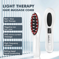 Electric Hair Growth and Scalp Health Massage Comb with Red/Blue Light Therapy