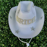 Bride Hats, White Diamond Fringe Bride Cowgirl Hat!