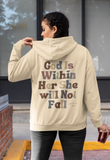 Beige God is Within Her She Will Not Fall Psalms 46:5 Back Designs Unisex Heavy Blend Hooded Sweatshirt! Free Shipping!!!