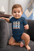 Vintage USA Unisex Infant Fine Jersey Bodysuit! Free Shipping! Independence Day!