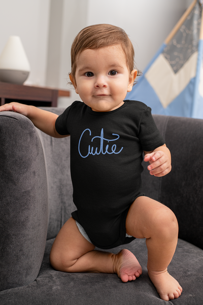 Cutie Cursive Unisex Infant Fine Jersey Bodysuit! Free Shipping!