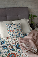 Western/Boho Red and Blue Florals Square Pillow!