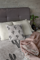 Western/Boho Acid Wash Grey Cactus Square Pillow!