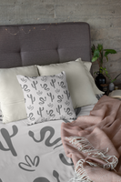 Western/Boho Snakes and Botanicals Plants Grey Square Pillow!