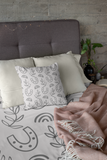 Western/Boho Horse Shoe Grey Botanicals Square Pillow!