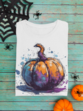 Watercolor Pumpkin Halloween Fall Vibes Unisex Graphic Tees!