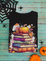 Spooky Pumpkin Book Lovers Halloween Unisex Graphic Tees! Fall Vibes!